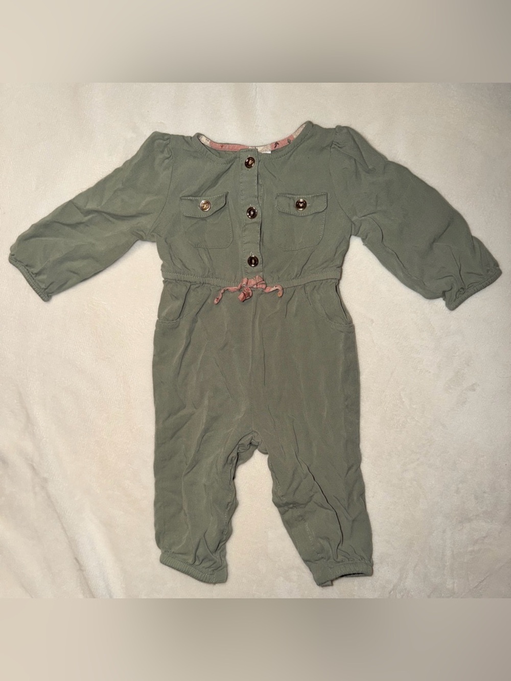 Maggie & Zoe Olive Green Long Sleeve One-Piece Bodysuit